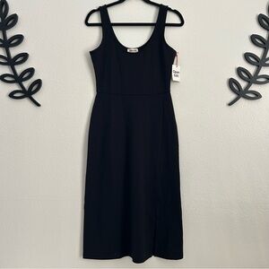 Open Edit Black Sleeveless A-line Midi Dress | Size M